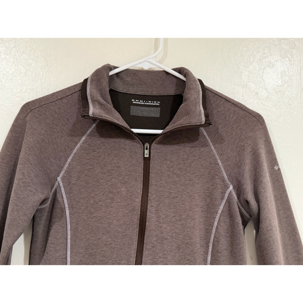 Columbia Womens Omni-Wick Quarter Zip Dress Brown Long Sleeve Pockets Active S - Picture 4 of 9